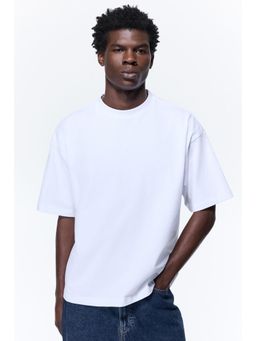 H&M - Men White Oversized Fit Cotton T-Shirt