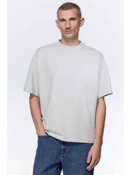 H&M - Men Grey Oversized Fit Cotton T-Shirt
