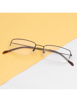 TED SMITH - Unisex Metal Rectangle Black Half Rim Frame