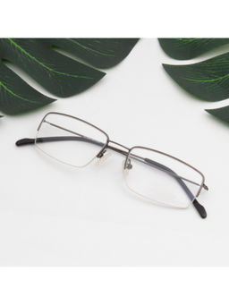 TED SMITH - Unisex Metal Rectangle Gunmetal Half Rim Frame