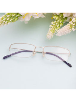 TED SMITH - Unisex Metal Rectangle Silver Half Rim Frame