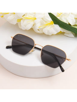 TED SMITH - Unisex Black Lens & Gold-Toned Square Sunglasses