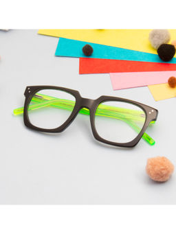 TED SMITH - Unisex Black-Green Premium Acetate Full Rim Square Frame