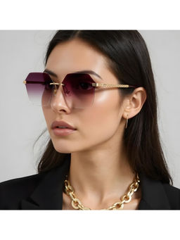 TED SMITH - Womens Brown Lens & Gold-Toned Square Sunglasses