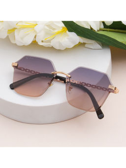 TED SMITH - Womens Purple Lens & Gold-Toned Square Sunglasses