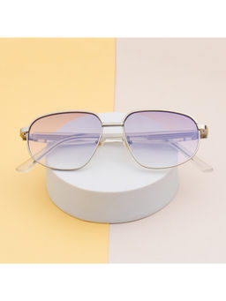 TED SMITH - Unisex Purple Lens & Gold-Toned Pilot Sunglasses