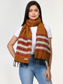 ArtEastri - Brown Cream Khesh Kantha Cotton Stole