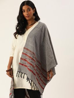 ArtEastri - Grey Khesh Kantha Cotton Stole