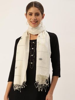 ArtEastri - White Jamdani Cotton Stole