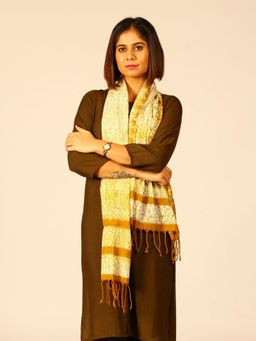 ArtEastri - Mustard Shibori Cotton Stole