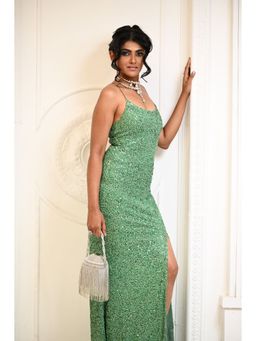 Nayaab by Sonia - Silver Celestial Moonlit Majesty Bucket Bag with Detached Handle