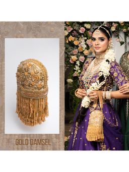 Nayaab by Sonia - Damsel Gold Clutched with Detached Handle