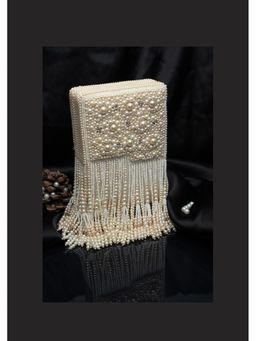 Nayaab by Sonia - Pearl Kasse White Clutched with Detached Handle