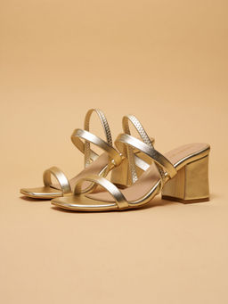 ERIDANI - Amaris Wide Gold Block Heels
