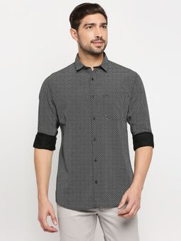 Spykar - Black Cotton Slim Fit Full Sleeve Casual Shirt