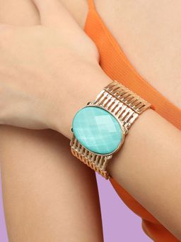 Sohi - Gold Plated Designer Stone Party Bracelet For Women