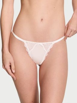 Victoria's Secret - Dream Angels Lace-Trim V-String Panty White