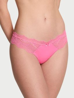 Victoria's Secret - Dream Angels Lace-Trim Thong Panty Pink