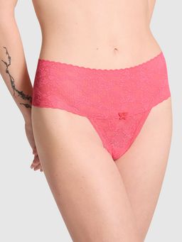 Victoria's Secret - Pink Wink Wide-Waist Thong Panty Orange