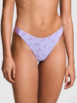 Victoria's Secret - Pink Logo Cotton High-Leg Thong Panty Lavender