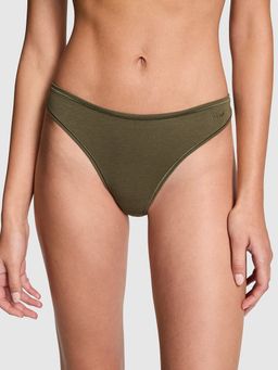 Victoria's Secret - Pink Cotton High-Leg Thong Panty Green