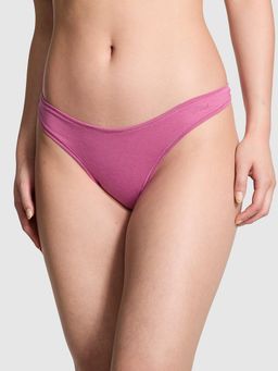 Victoria's Secret - Pink Cotton High-Leg Thong Panty Purple