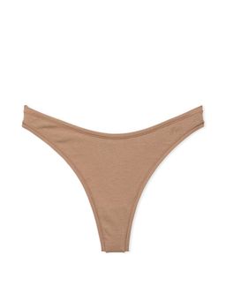 Victoria's Secret - Pink Cotton High-Leg Thong Panty Brown