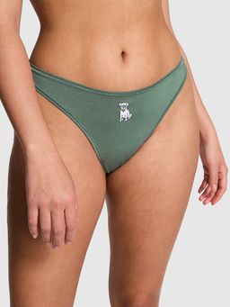 Victoria's Secret - Pink Cotton High-Leg Thong Panty Green