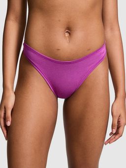Victoria's Secret - Pink Cotton High-Leg Thong Panty Purple