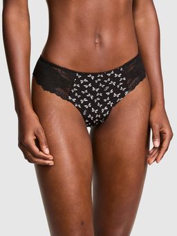 Victoria's Secret - Pink No-Show Thong Panty Black