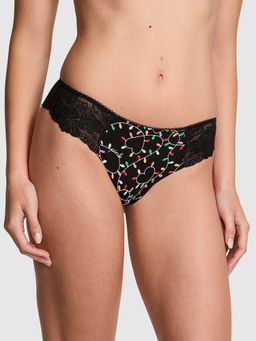 Victoria's Secret - Pink No-Show Thong Panty Black