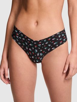 Victoria's Secret - Pink No-Show Thong Panty Black