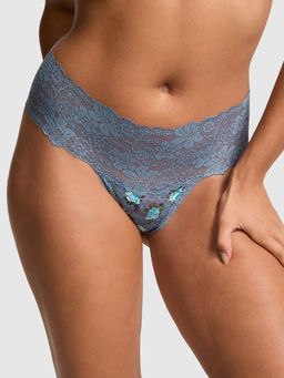 Victoria's Secret - Pink Wink Wide-Waist Thong Panty Blue