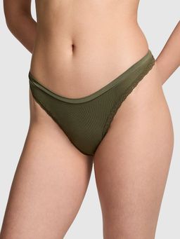 Victoria's Secret - Pink Seamless High-Leg Thong Panty Olive