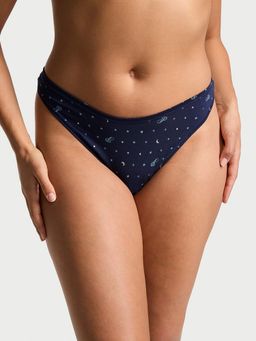 Victoria's Secret - Pink Cotton High-Leg Thong Panty Blue