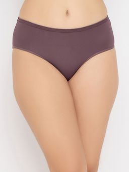 Clovia - Polyamide Medium Waist Outer Elastic Hipster Panty Purple