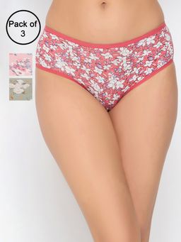 Clovia - Modal Medium Waist Outer Elastic Hipster Panty Multi-Color (Pack of 3)