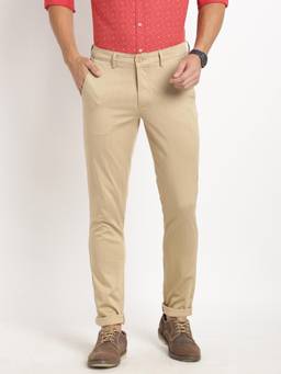 Turtle - Men Cotton Stretch Narrow Fit Stripes Checks Casual Trouser
