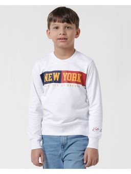 Kate & Oscar - Boys Printed White Sweatshirt