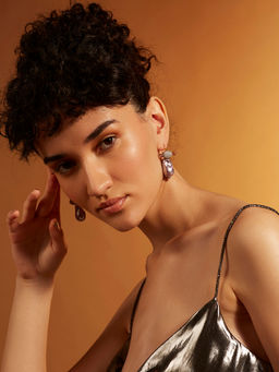 Joules By Radhika - Grey Ladybug Stud Earrings