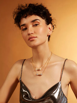 Joules By Radhika - Pearl Handle Multi-Layer Necklace