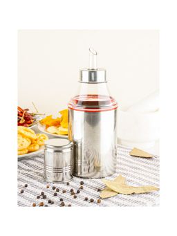 Omega - Stainless Steel Cooking Oil Dispenser-Pourer Bottle with Nozzle (500 ml)