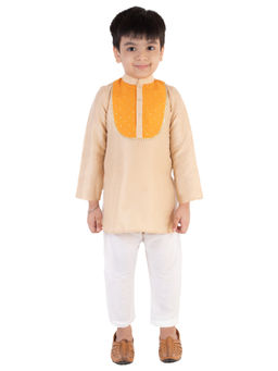 Tiny Pants - Beige Kurta With White Pyjama (Set of 2)