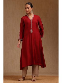 Soch - Maroon Solid Kurta