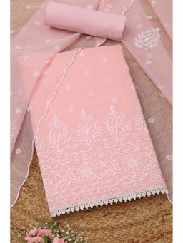 Soch - Pink Embroidered Unstitched Kurta with Unstitched Bottom and Dupatta