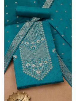 Soch - Blue Woven Design Unstitched Kurta with Unstitched Bottom and Dupatta
