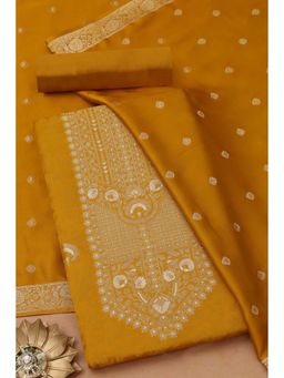 Soch - Mustard Woven Design Unstitched Kurta with Unstitched Bottom and Dupatta