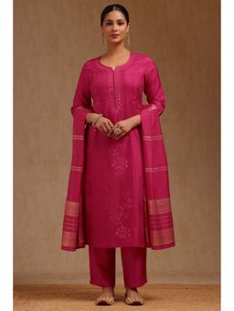 Soch - Pink Embroidered Kurta with Pant and Dupatta