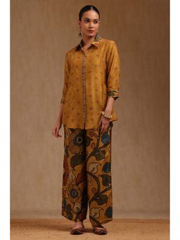 Soch - Mustard Muslin Floral Print Co-Ord Set