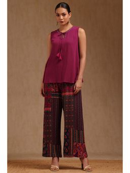 Soch - Magenta Rayon Crepe Solid Co-Ord Set